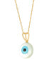 ფოტო #5 პროდუქტის Mother-of-Pearl & Enamel Evil Eye 18" Pendant Necklace in 10k Gold