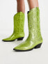 Фото #7 товара ASOS DESIGN Andi flat western knee boots in green glitter