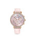 ფოტო #1 პროდუქტის Passage Chrono Pink Leather Strap Watch, 9.52 mm