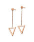 Фото #3 товара Stainless Steel Polished Rose plated Triangle Dangle Earrings