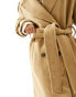 Bershka wool trench coat in camel