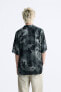 Фото #3 товара Атласная рубашка с абстрактным принтом ZARA