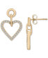 Diamond Heart Drop Earrings (1/2 ct. t.w.) in 14k Gold, Created for Macy's