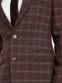 Фото #3 товара Noak wool-rich skinny suit jacket in burgundy check