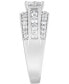 ფოტო #3 პროდუქტის Diamond Princess Shaped Cluster Multirow Engagement Ring (1-1/2 ct. t.w) in 14k White Gold