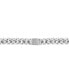 ფოტო #3 პროდუქტის EFFY® Men's White Topaz Pavé Curb Link Bracelet (1/3 ct. t.w.) in Sterling Silver
