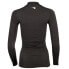 Diadora Adv Training Mock Neck Long Sleeve Athletic T-Shirt Womens Black, Grey C