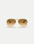 Ray-Ban aviator gradient pilot sunglasses with brown lens in gold