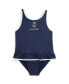 ფოტო #2 პროდუქტის Baby Girls Polo Bear Ruffled One Piece Round Neck Swimsuit