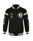 Фото #2 товара Men's and Women's x Black History Collection Black Brooklyn Nets Full-Snap Varsity Jacket