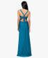 Фото #1 товара Juniors' Ruched Tie-Back Sleeveless Gown
