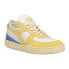 Diadora Mi Basket Row Cut Denver 55 Lace Up Mens White, Yellow Sneakers Casual