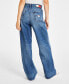 Women's Claire High-Rise Wide-Leg Jeans Синий, 24x30 - фото #2