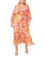 Фото #1 товара Plus Size Long-Sleeve Floral-Print Maxi Dress