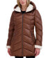 Фото #1 товара Women's Shine Faux-Fur-Trim Hooded Puffer Coat