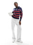 Vero Moda stripe zip through jumper in Navy and red stripe