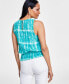 ფოტო #3 პროდუქტის Women's Printed Sleeveless Smocked Tank Top, Created for Macy's