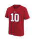 Big Boys and Girls Mac Jones Red New England Patriots Player Name and Number T-shirt