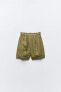 BAGGY LINEN BLEND BERMUDA SHORTS WITH ROPE BELT