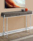Chrome Metal 48"L Accent Table in Dark Taupe