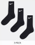 Nike Training lightweight socks 3 pack in black