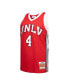 Фото #4 товара Men's Larry Johnson Red Distressed UNLV Rebels 1989/90 Player Swingman Jersey