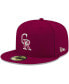 ფოტო #1 პროდუქტის Men's Cardinal Colorado Rockies Logo White 59FIFTY Fitted Hat