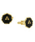 ფოტო #1 პროდუქტის Jewelry 14K Gold-Plated Enamel Initial A Cufflinks