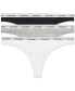 Фото #2 товара Women's 3-Pk. Modern Logo Low-Rise Thong Underwear QD5209