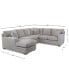 Фото #1 товара CLOSEOUT! Loranna 3-Pc. Fabric Sectional with Chaise, Created for Macy's