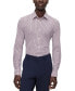 Фото #1 товара Men's Printed Kent Collar Slim-Fit Dress Shirt