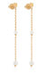 Long gold earrings with pearls 14/468.501/17P