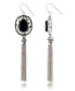 ფოტო #1 პროდუქტის Marcasitre Faceted Onyx Tassel Wire Earrings in Sterling Silver
