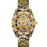 Фото #1 товара Guess Herren Armbanduhr DRAGON Drachenmuster-Armband Gold-Schwarz 42 mm GW0649G1