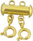 Gold-plated separating clasp for 2 chains and bracelets