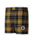 Фото #1 товара Men's Black, Gold Boston Bruins Concord Flannel Boxers