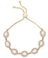 ფოტო #1 პროდუქტის Gold-Tone Pavé & Color Imitation Pearl Slider Bracelet, Created for Macy's