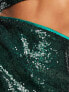 Фото #5 товара Collective the Label Petite exclusive sequin mini skirt co-ord in emerald green