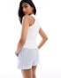 Фото #6 товара Stradivarius ribbed patch detail tank top in white