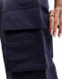 River Island wide leg cargo trouser in navy