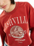 Urban Revivo nashville collegiate cropped sweat in red