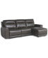 Фото #1 товара CLOSEOUT! Blairemoore 3-Pc. Leather Sofa with Power Chaise and 2 Power Recliners, Created for Macy's