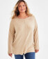 Фото #1 товара Plus Size Knit Seam-Front Tunic Top, Created for Macy's