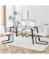 Фото #3 товара Modern Glass Dining Table with Black Metal Legs