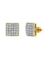 ფოტო #1 პროდუქტის Block Beat 14k Yellow Gold 1 cttw Certified Natural Diamond Stud Earring for Men/Women, Screw Back