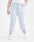 Фото #5 товара Plus Size Mid-Rise Curvy Roll-Cuff Capri Jeans, Created for Macy's
