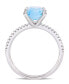 ფოტო #4 პროდუქტის Blue Topaz (2 ct.t.w.) and Diamond (1/10 ct.t.w.) Ring in 10k White Gold