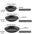 Фото #3 товара Frying Omelet Pan Set, 3-Piece Classic Hard Anodized Nonstick 8-Inch/10.5-Inch/12-Inch Saute Skillet Egg Pan, Black