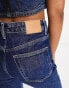 Weekday Smooth high waist slim leg stretch jeans in nobel blue