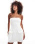 Heiress Beverly Hills premium structured bandeau pocket detail a-line mini dress in white Белый, M - EU 38 - фото #1